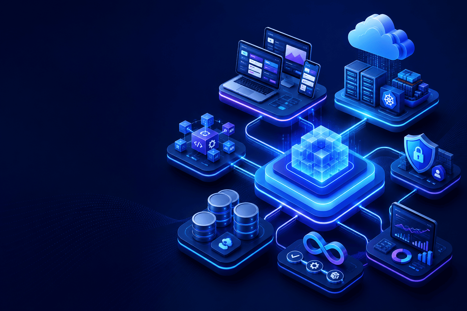 Full-Stack Web and Mobile Development Illustration